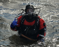 Police Diver in Water